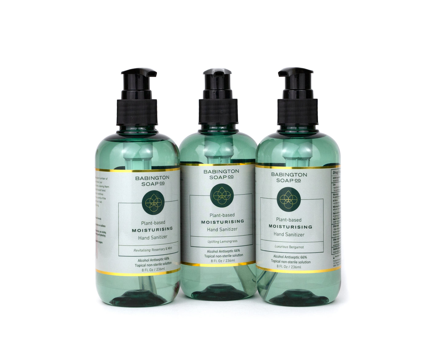 Trio of 2-in-1 plant-based Moisturizer gel with an antibacterial - All 3 Fragrances